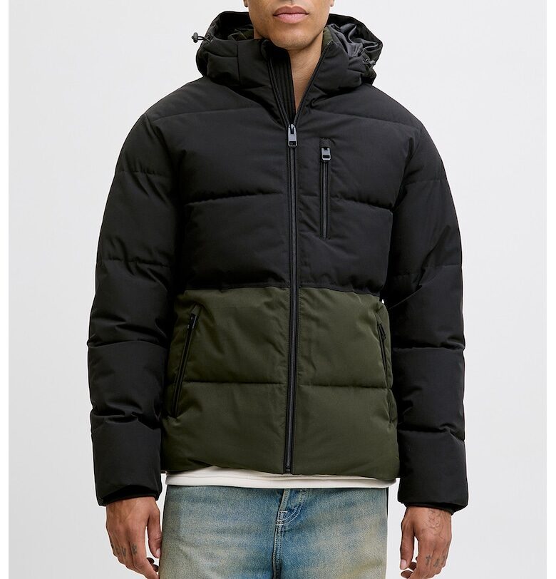 Зимно яке с джобове с цип' - Черен/Тъмно каки Jack  Jones