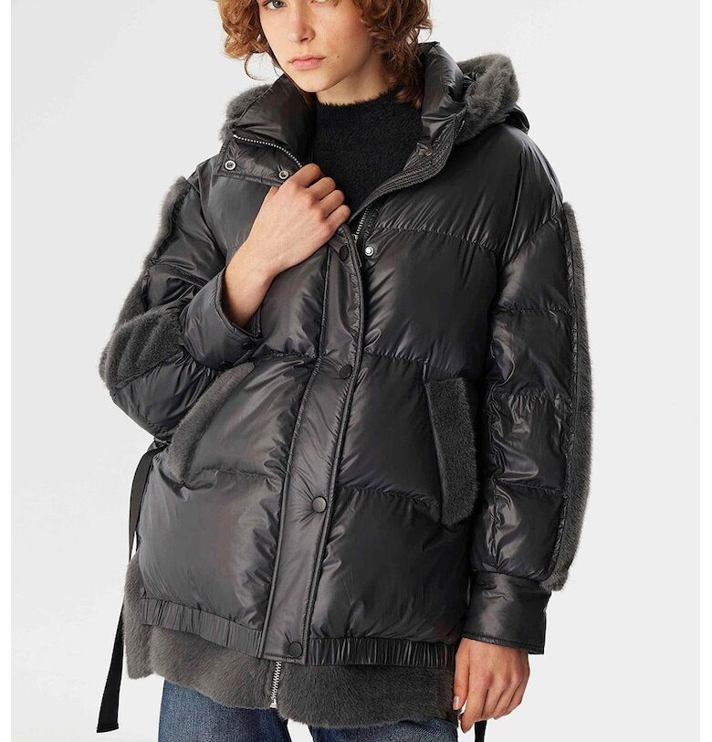 Зимно яке с дизайн 2 в 1 - Черен TWIST