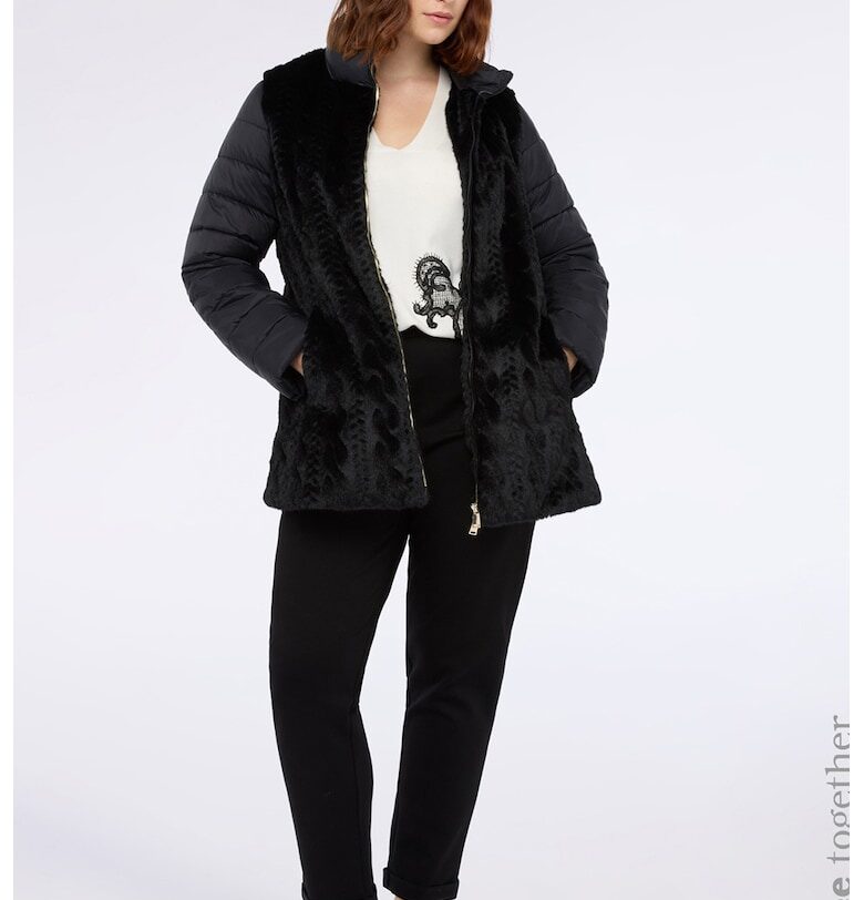 Зимно яке с еко пух - Черен Fiorella Rubino