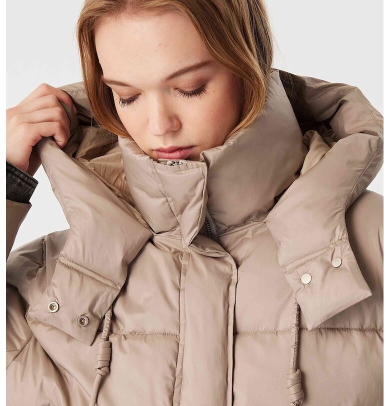 Зимно яке с качулка - Бежов TWIST