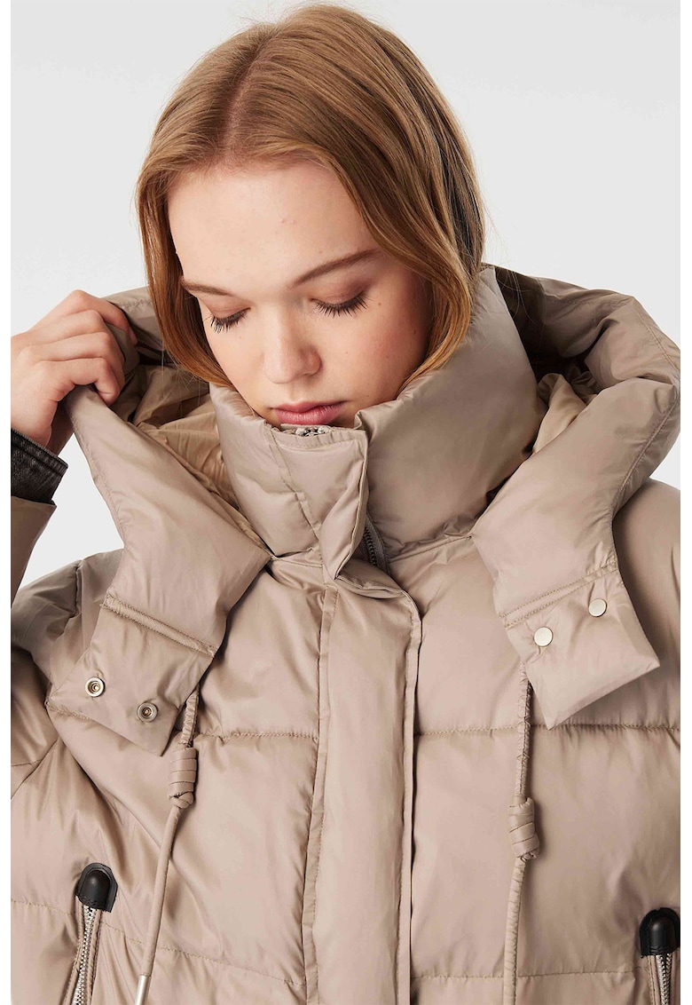 Зимно яке с качулка - Бежов TWIST