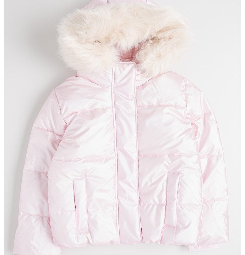 Зимно яке с качулка - Пастелнорозов Abercrombie  Fitch