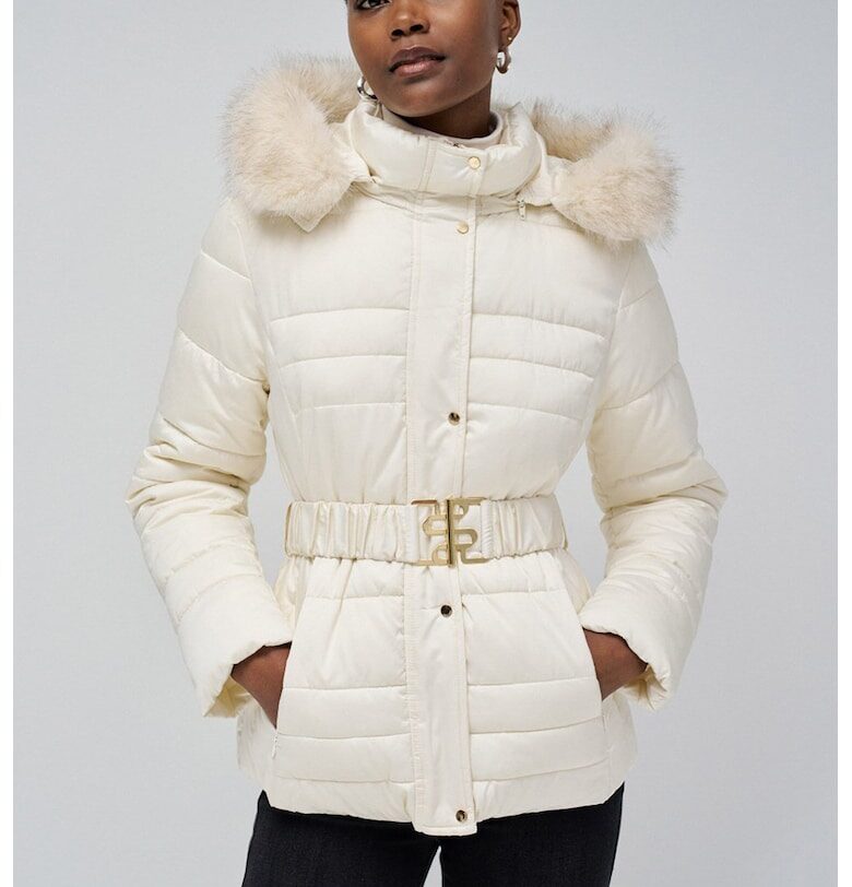 Зимно яке с качулка - Слонова кост Salsa Jeans