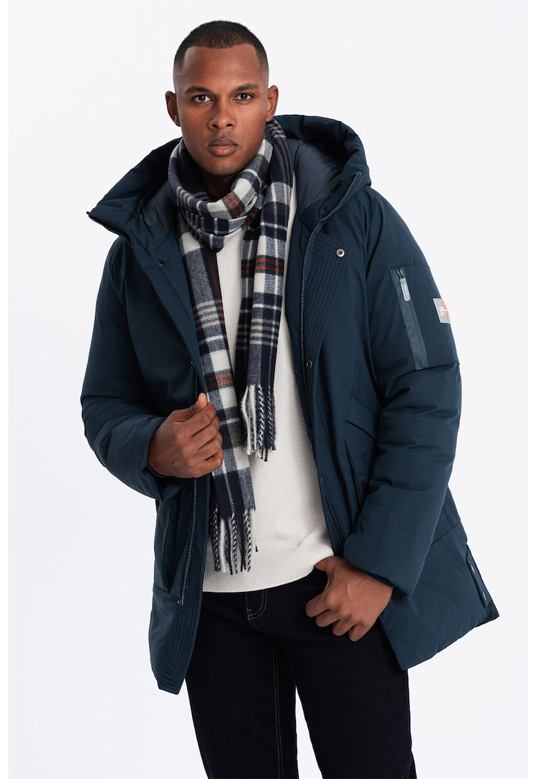 Зимно яке с качулка - Тъмносин OMBRE