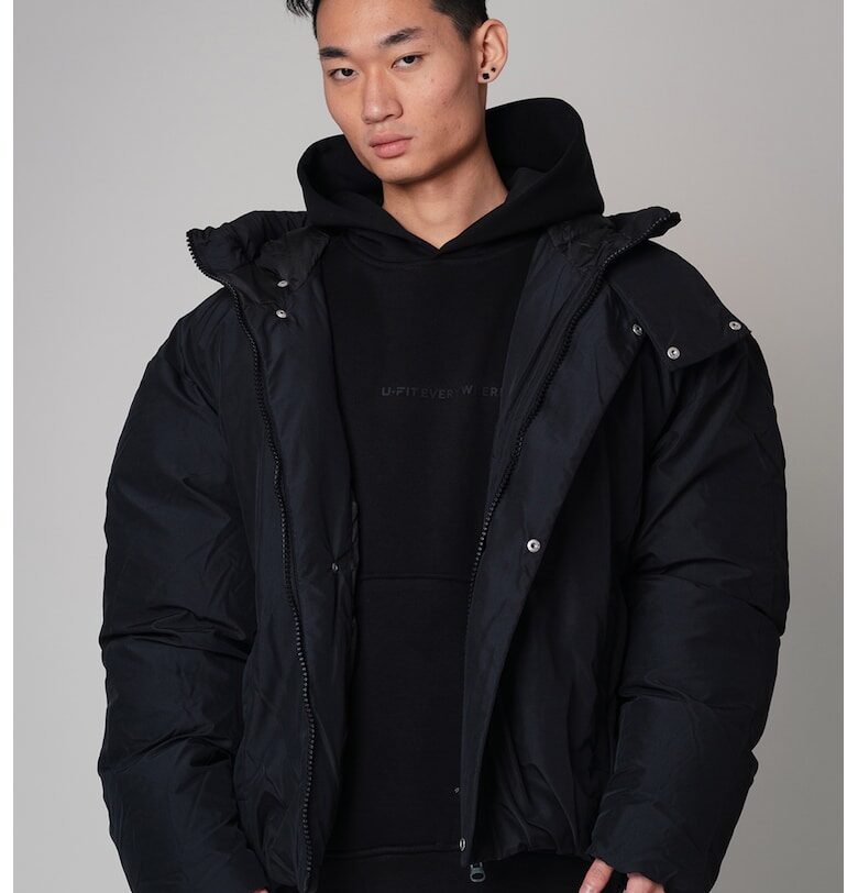 Зимно яке с качулка - Черен uFIT