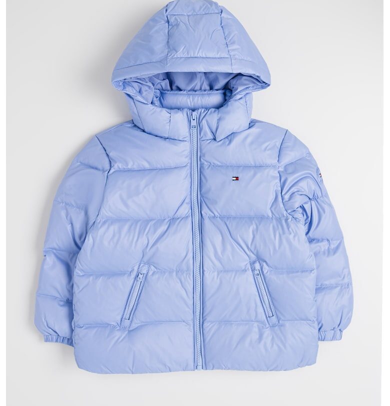 Зимно яке с качулка и джобове - Ледено синьо Tommy Hilfiger