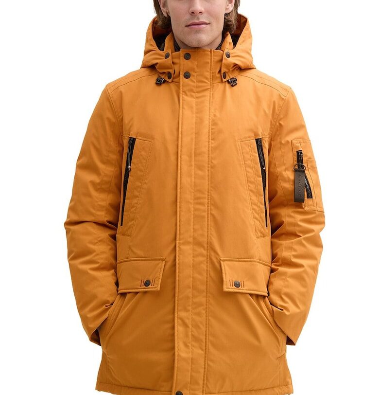 Зимно яке с качулка и джобове - Светлокафяв Tom Tailor