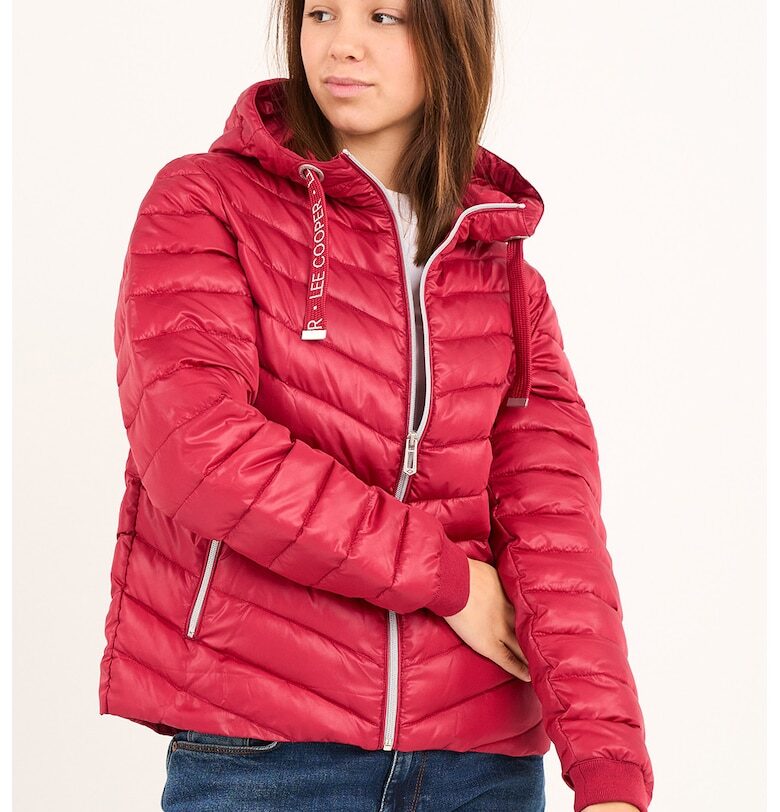 Зимно яке с качулка и джобове с цип - Червен Lee Cooper