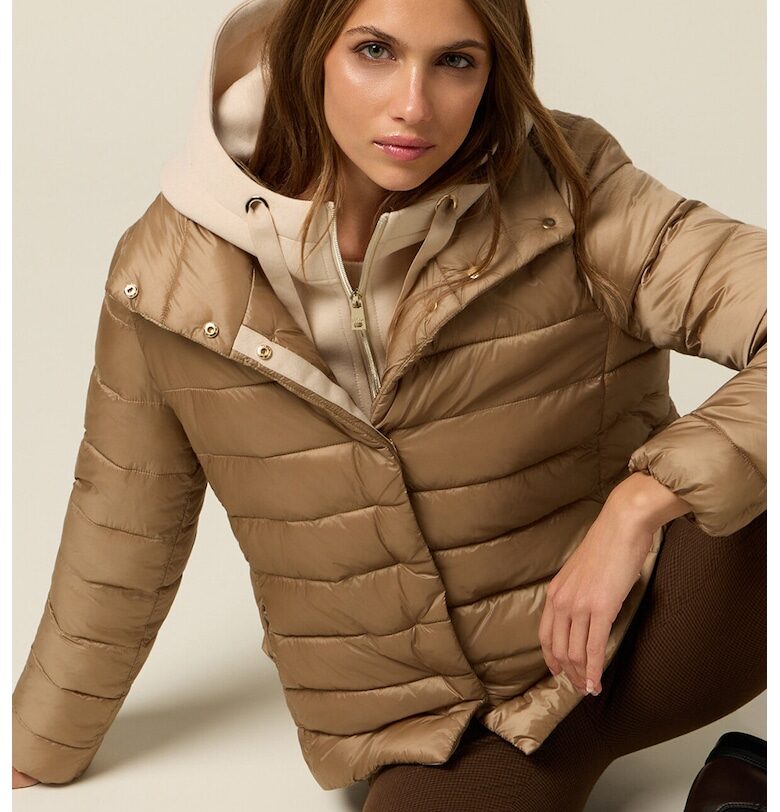 Зимно яке с качулка и дизайн 2 в 1 - Камел Oltre