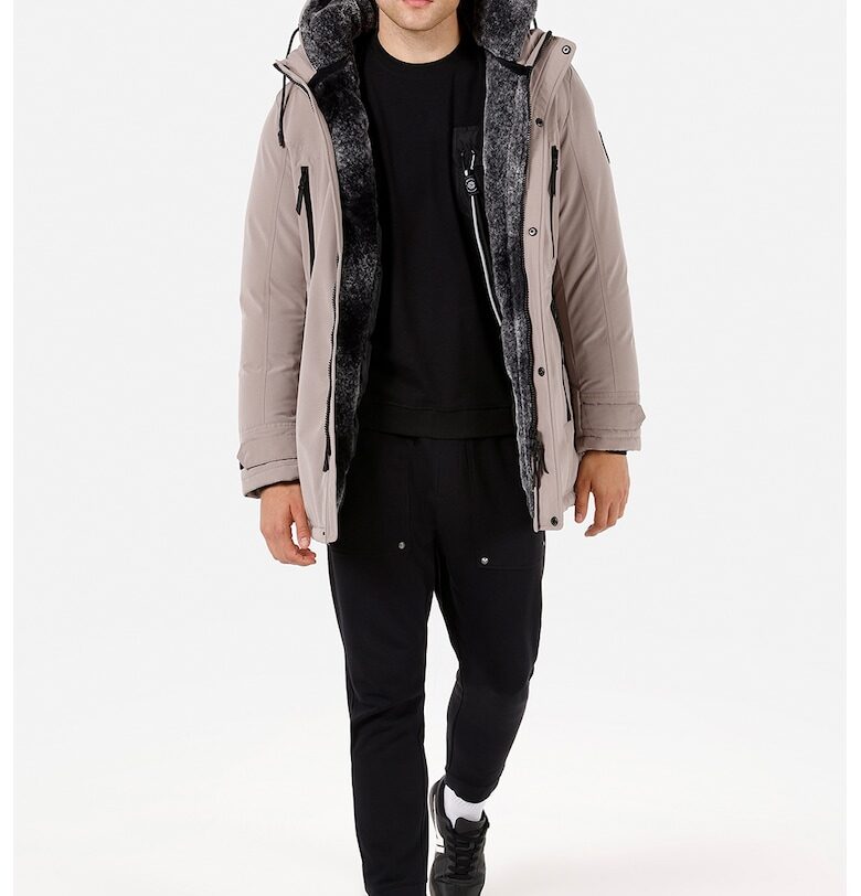 Зимно яке с качулка и плюшени детайли - Слонова кост COLINS