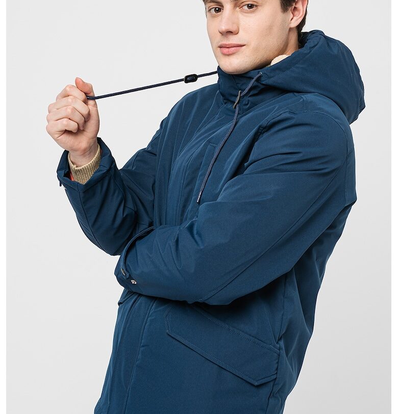 Зимно яке с качулка и предни джобове - Тъмносин BLEND