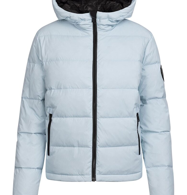 Зимно яке с качулка и цип - Ледено синьо Trespass