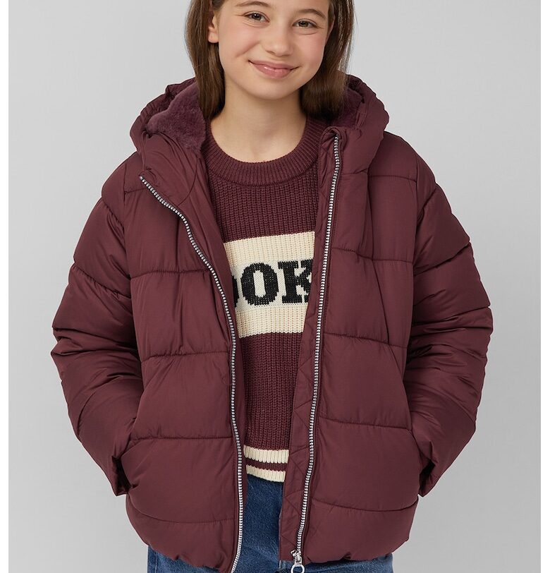 Зимно яке с качулка и цип - Тъмновиолетов sOliver