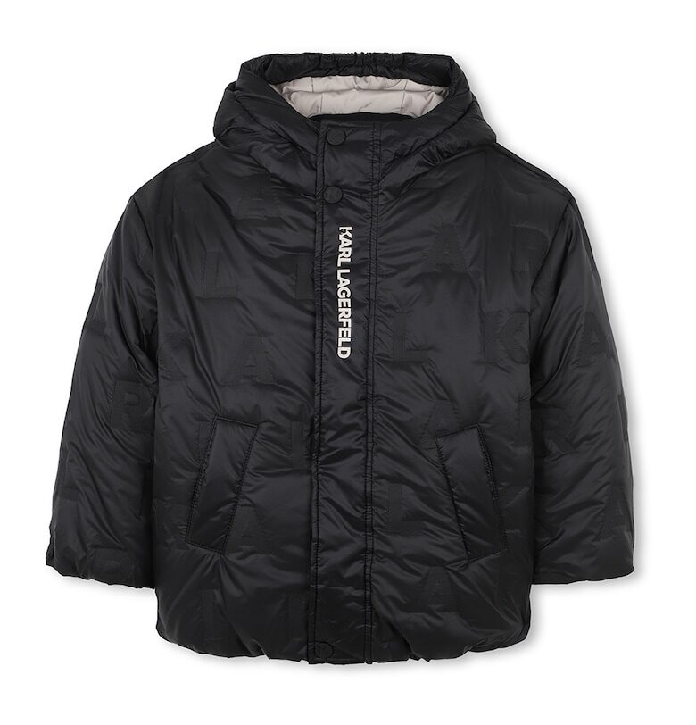 Зимно яке с лого - Черен KARL LAGERFELD KIDS