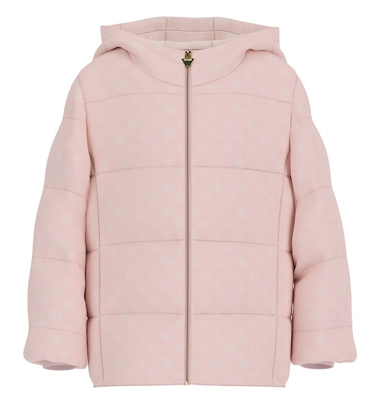 Зимно яке с монограм - Бледо розово GUESS KIDS