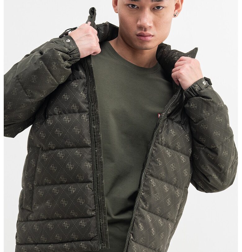 Зимно яке с монограм - Тъмно каки GUESS