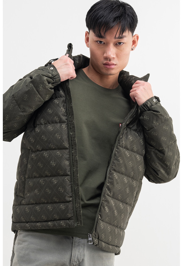 Зимно яке с монограм - Тъмно каки GUESS