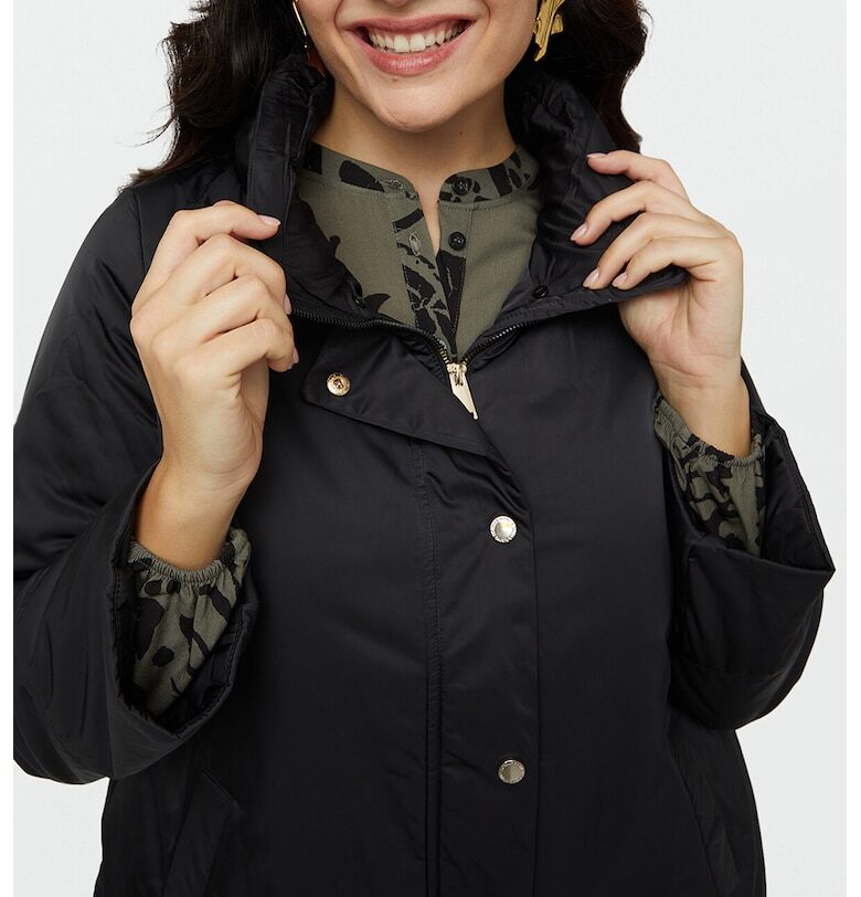 Зимно яке с отделящ се еко пух на яката - Черен Fiorella Rubino