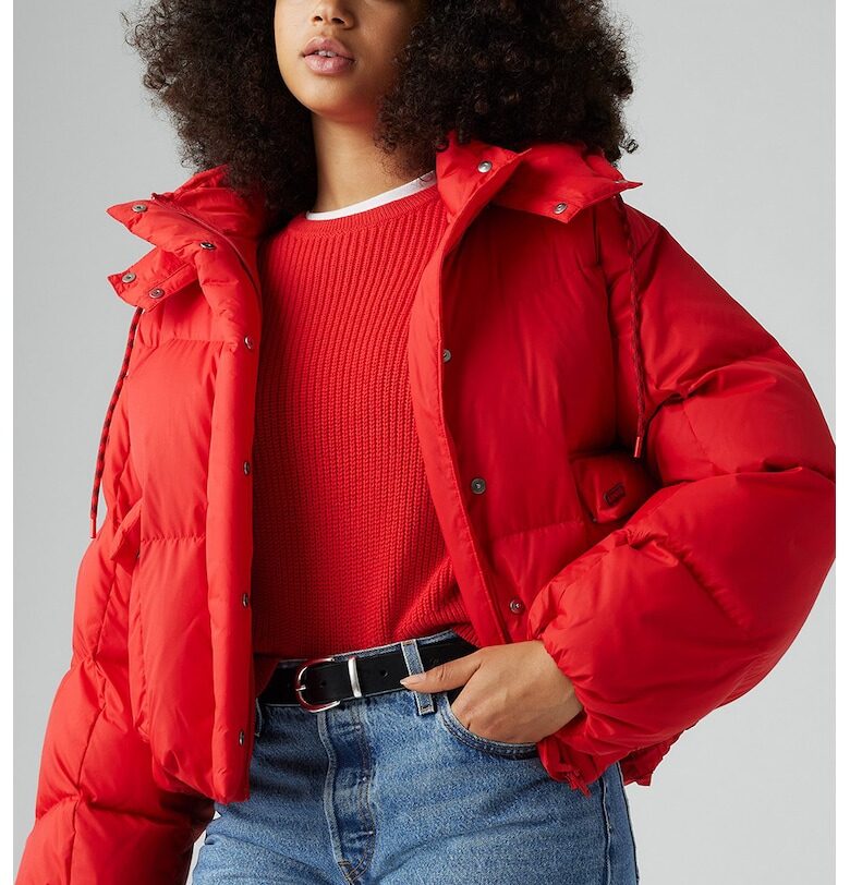 Зимно яке с отделяща се качулка - Аленочервен Levis