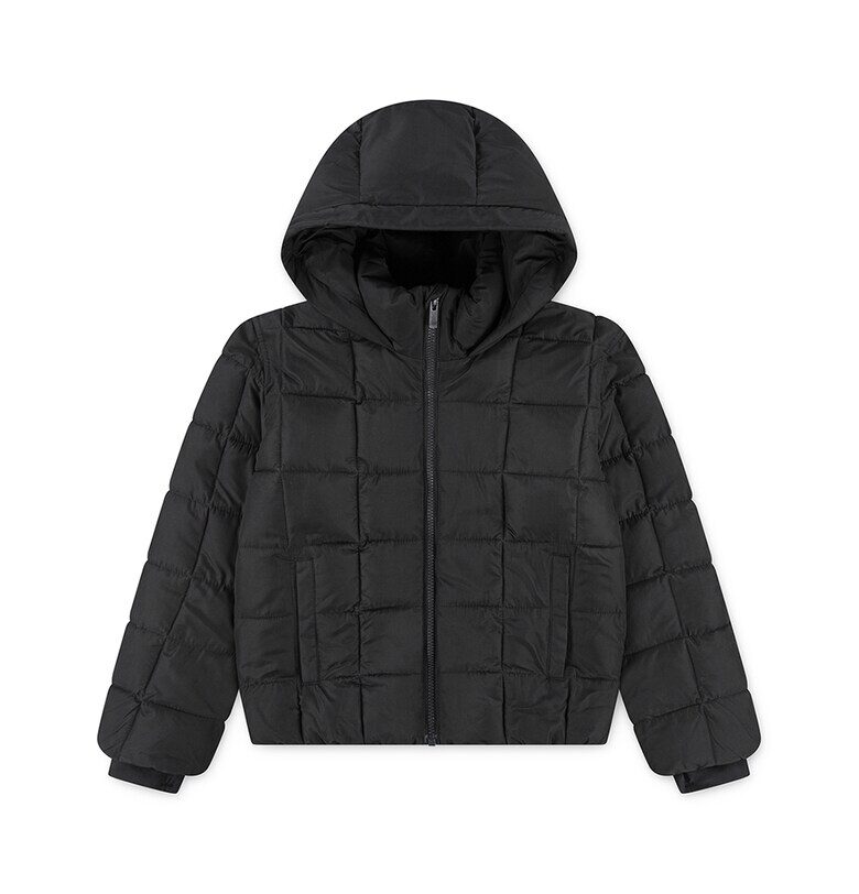 Зимно яке с принт и цип - Черен Abercrombie  Fitch