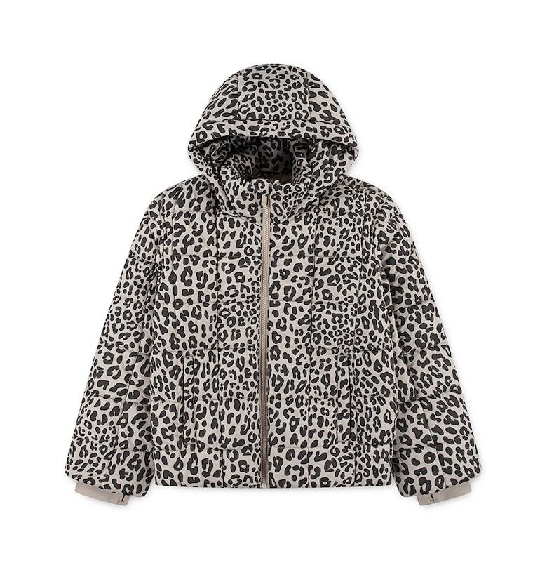 Зимно яке с принт и цип - Черен/Светло кафяво Abercrombie  Fitch