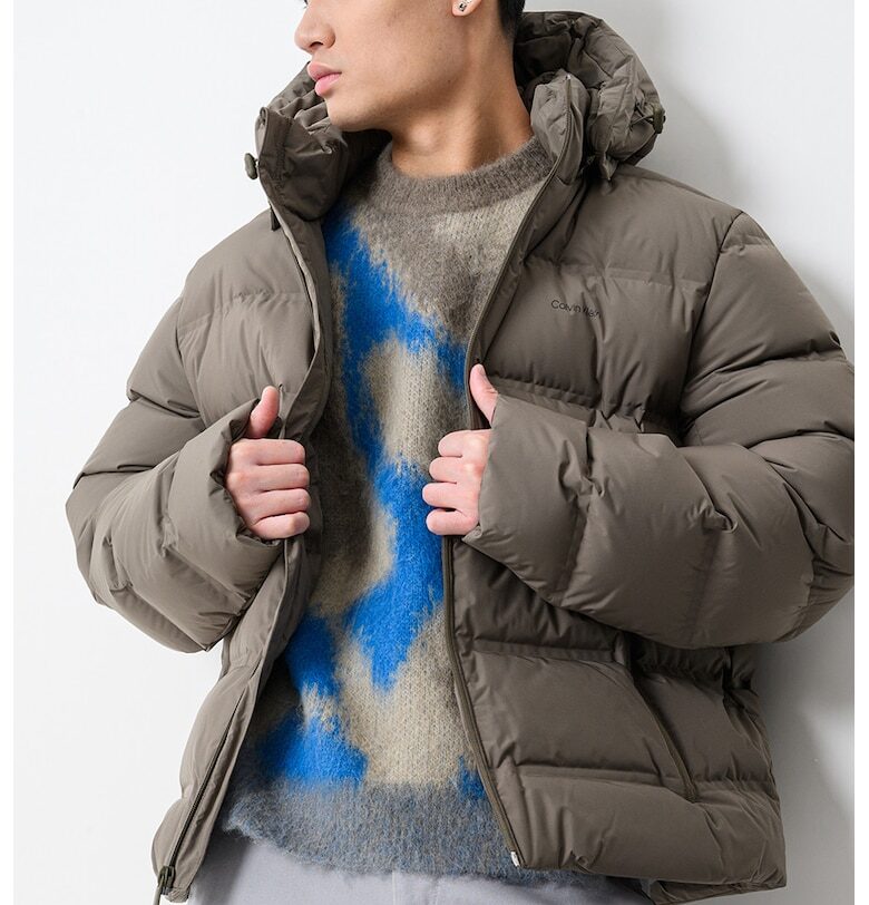 Зимно яке с пухена вата - Зелени аспержи CALVIN KLEIN