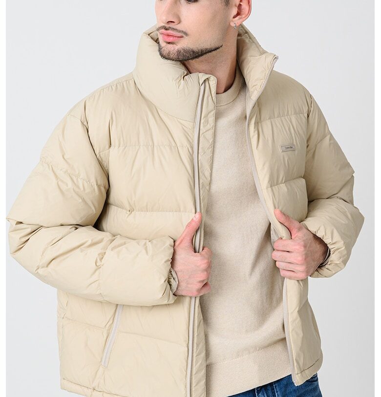 Зимно яке с пухена вата - Светло бежово CALVIN KLEIN