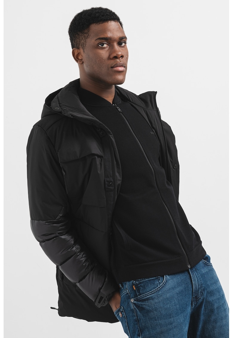 Зимно яке с пухена вата - Черен BOSS