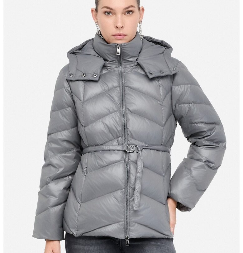 Зимно яке с пухена вата и качулка - Сив Liu Jo