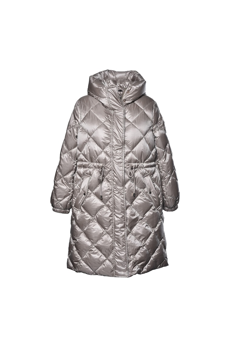 Зимно яке с пухена вата и метализиран ефект - Светло сив/Син Baldinini