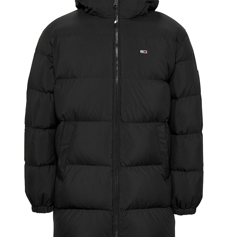 Зимно яке с пухена вата иотделяща се качулка - Черен Tommy Jeans