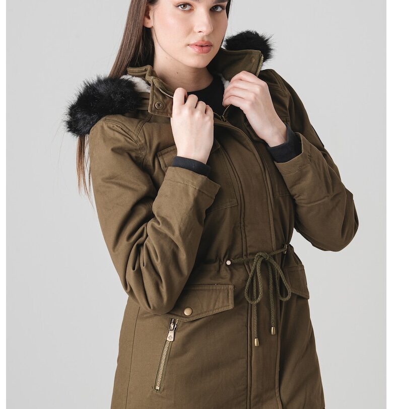 Зимно яке с регулируема талия - Тъмно каки Anapurna