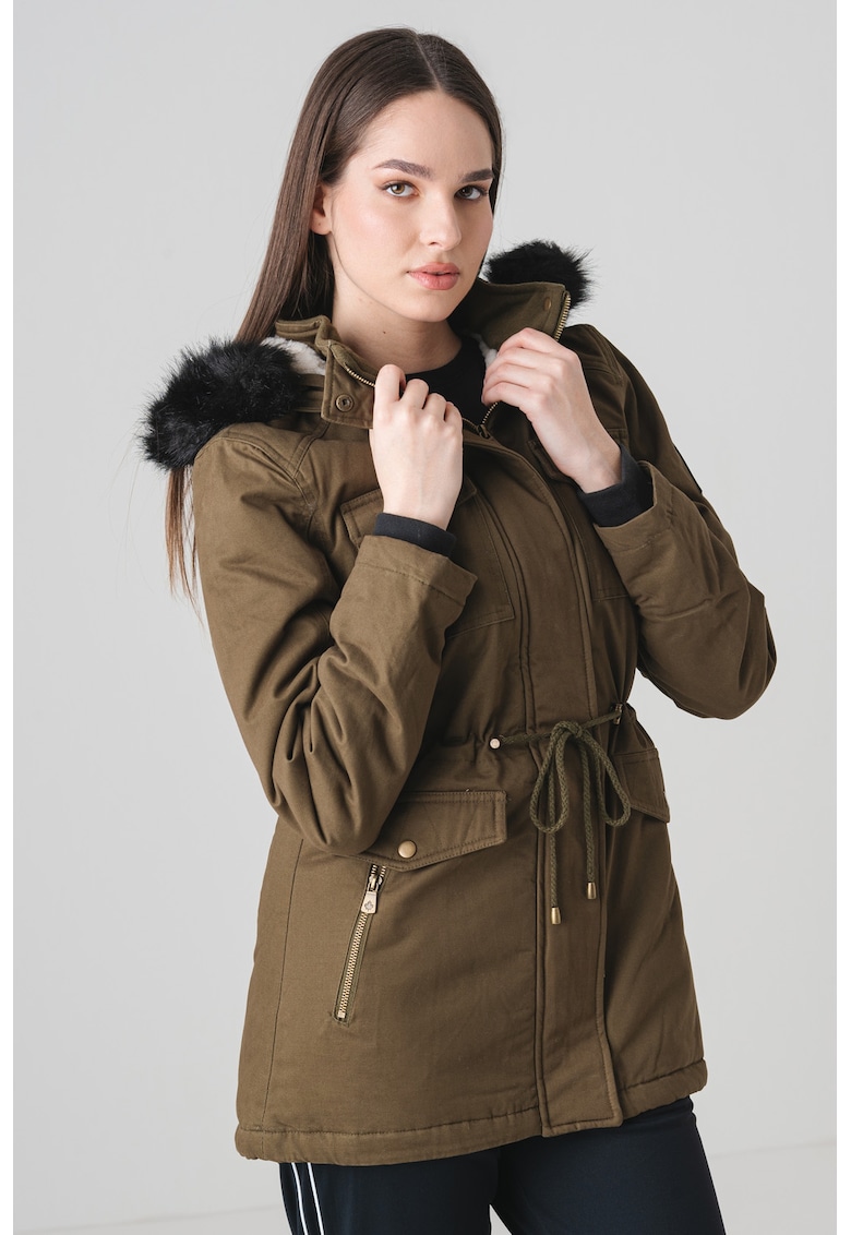 Зимно яке с регулируема талия - Тъмно каки Anapurna