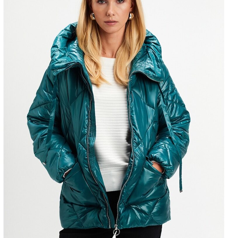 Зимно яке с уголемени джобове - Петролно синьо Top Secret