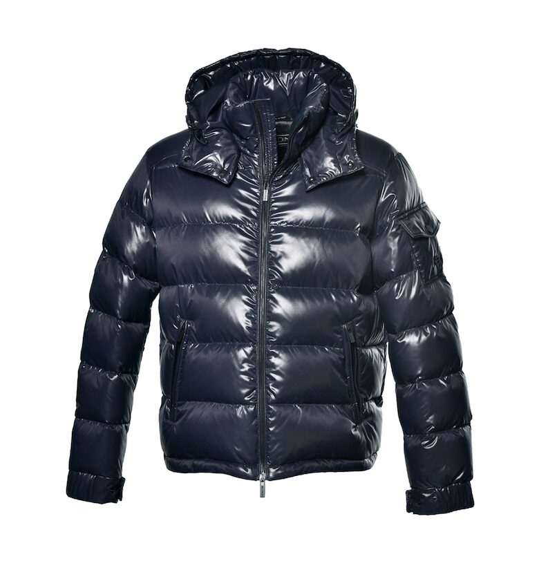 Зимно яке с цип и качулка - Тъмносин Baldinini