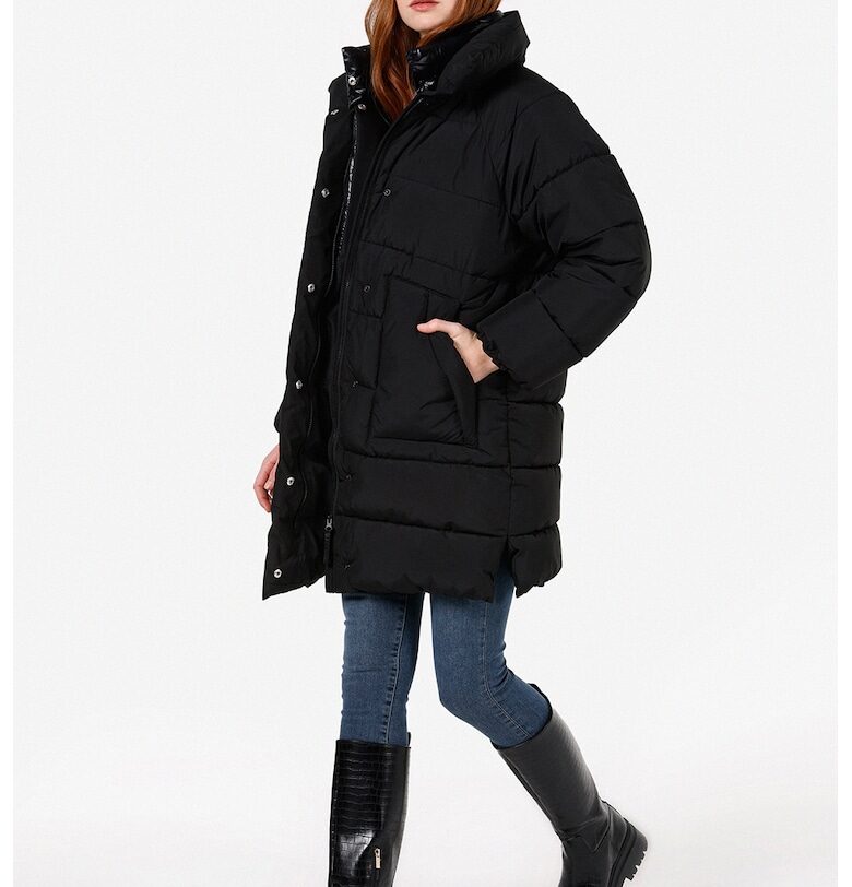 Зимно яке със скосени джобове - Черен COLINS