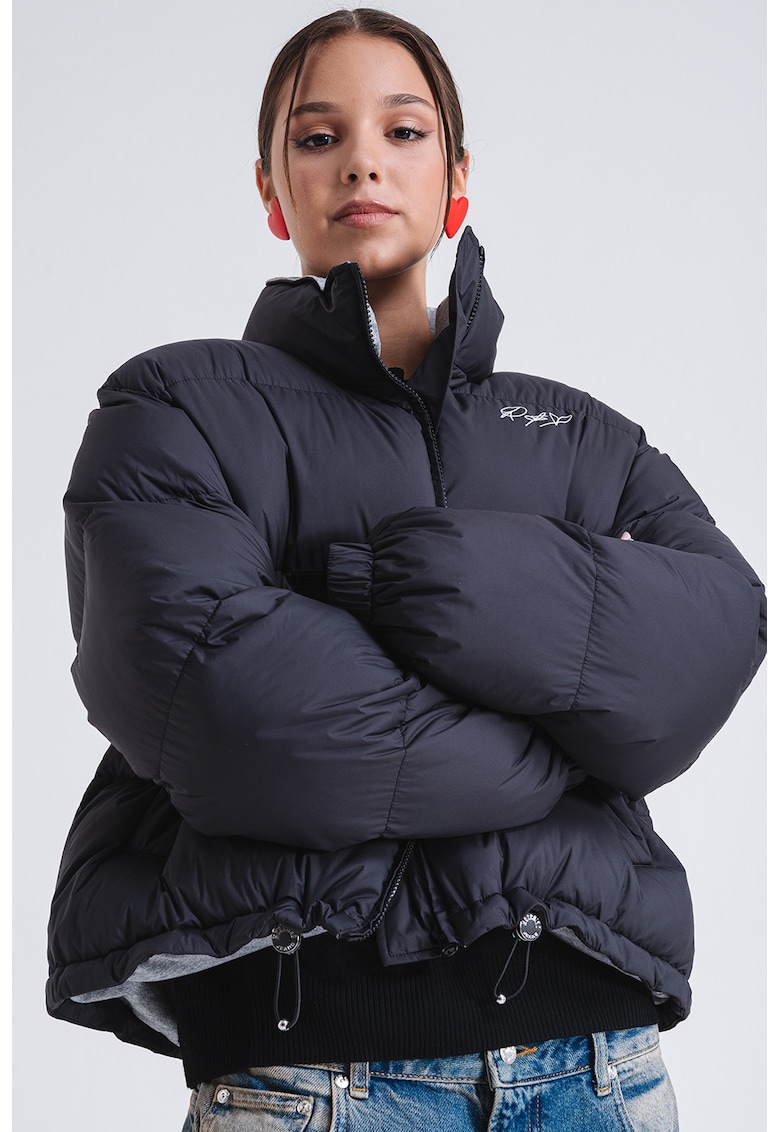 Зимно яке със средновисока яка и регулируем подгъв - Черен Moschino Jeans