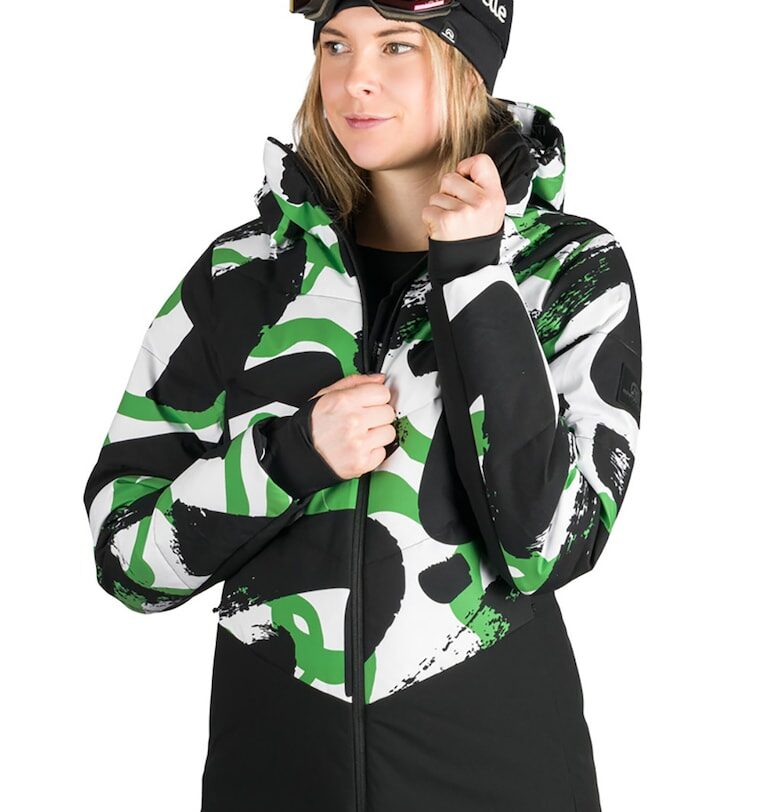 Зимно яки скя Kayleight с качулка и яка - Бял/Зелен/Черен NORTHFINDER