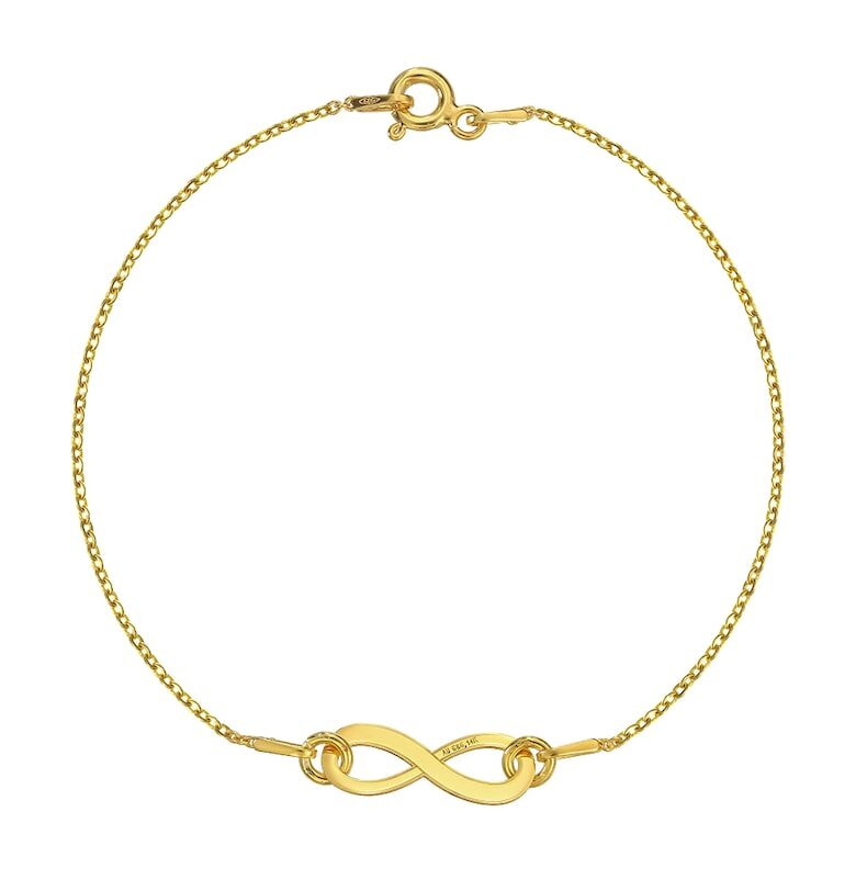 Златна гривна 585 - 14K с талисман Infinity - e-Crystal