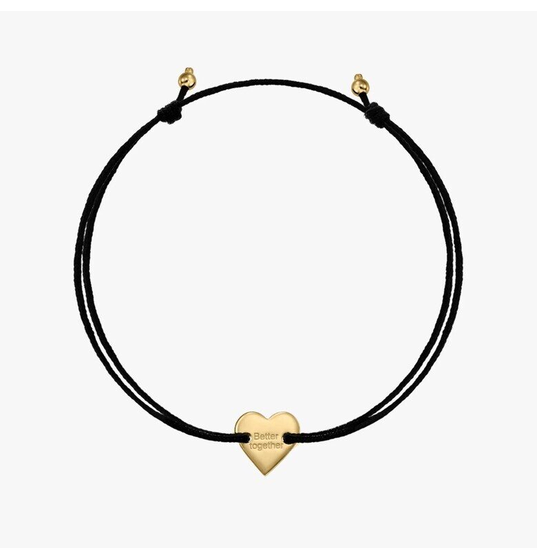 Златна гривна от сребърен шнур Better Together INDIRA