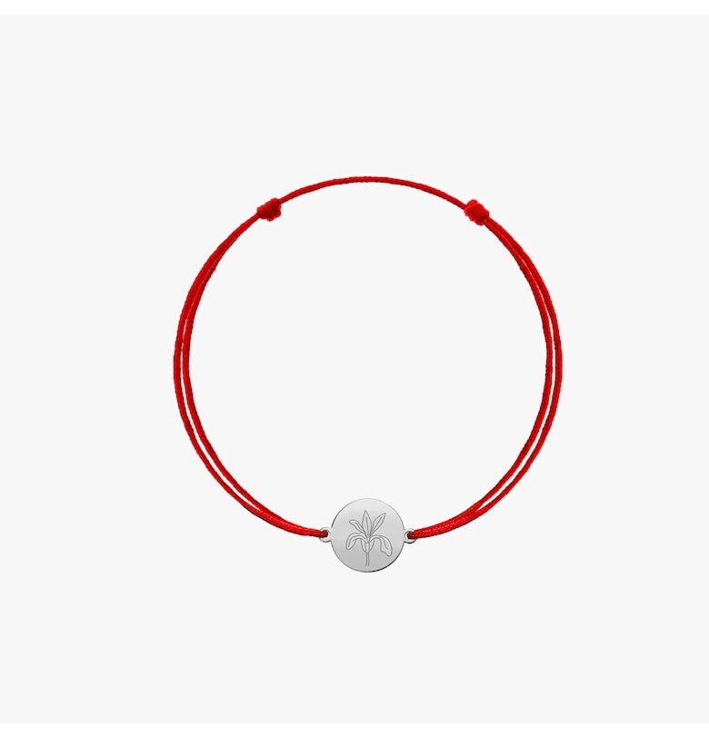 Златна гривна с шнур за деца с рожден камък - Февруари Ирис INDIRA