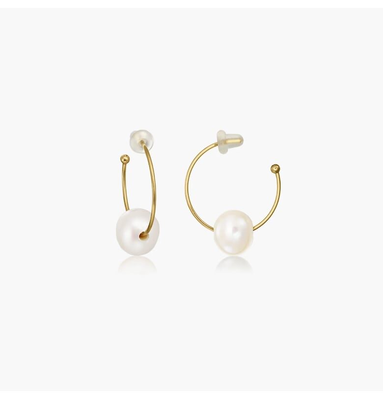 Златни обеци Boucle - Естествени перли INDIRA