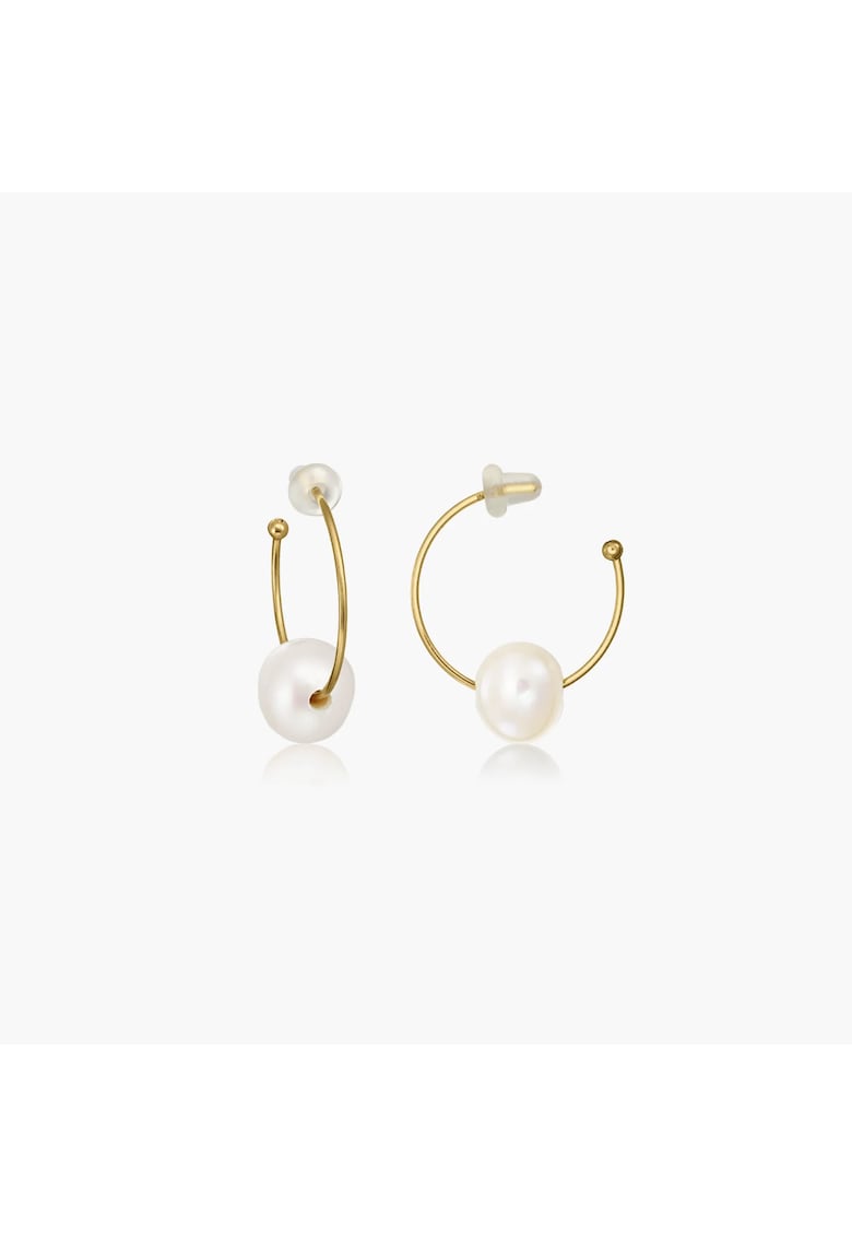 Златни обеци Boucle - Естествени перли INDIRA