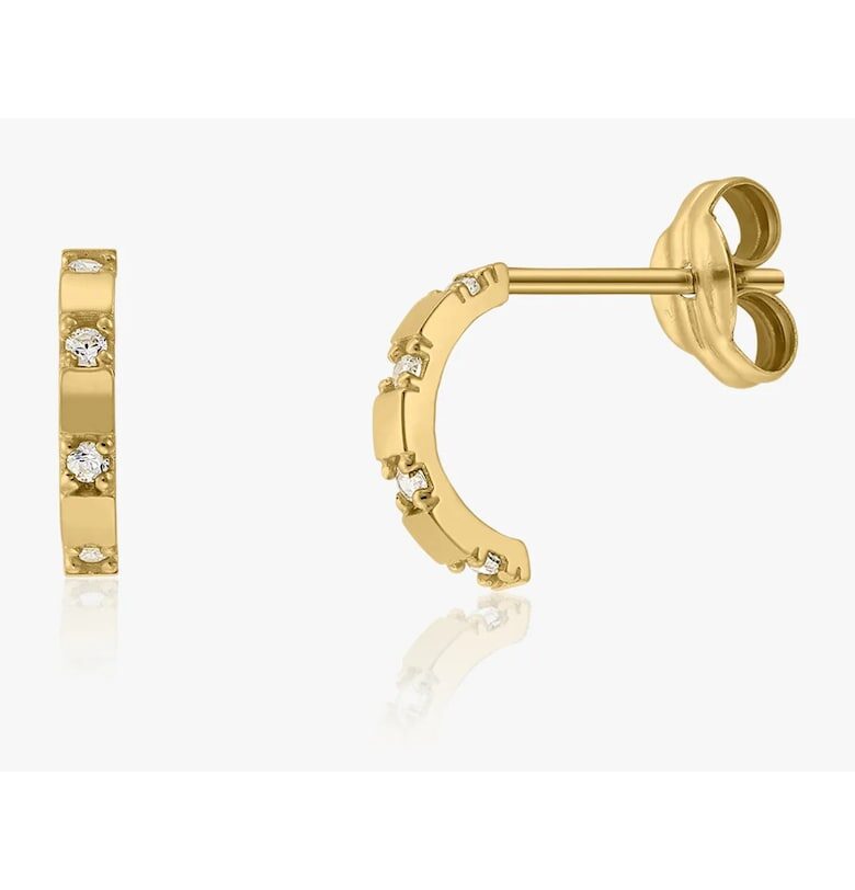 Златни обеци Carreau - Цирконий INDIRA