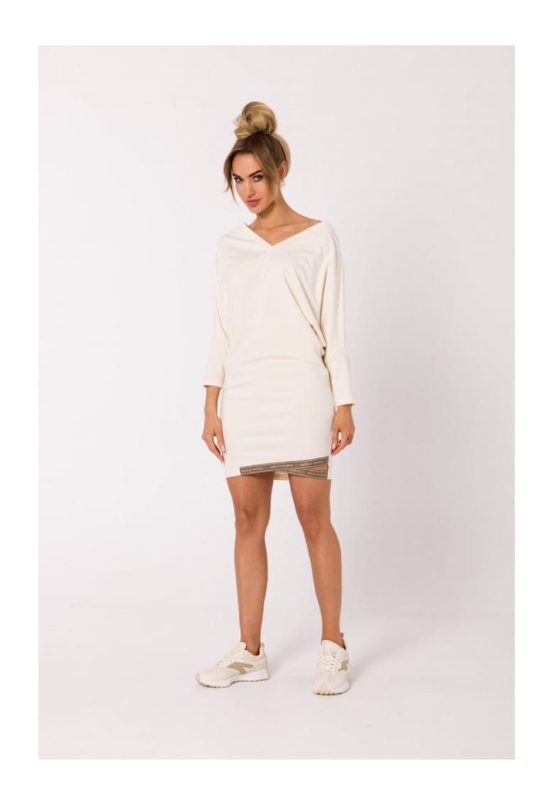 Изработена от Emotion Дамска мини рокля Grisante M732 синя - Бял MOE