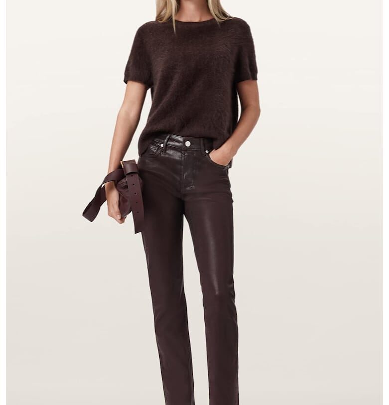 Импрегнирани дънки Haldan - Бордо AllSaints