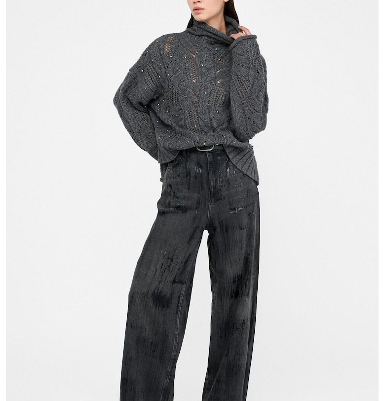 Импрегнирани дънки с висока талия - Tъмносив Liu Jo