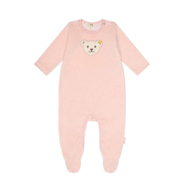 Кадифен гащеризон 13317 тип ританки с апликация - Прашно розово Steiff