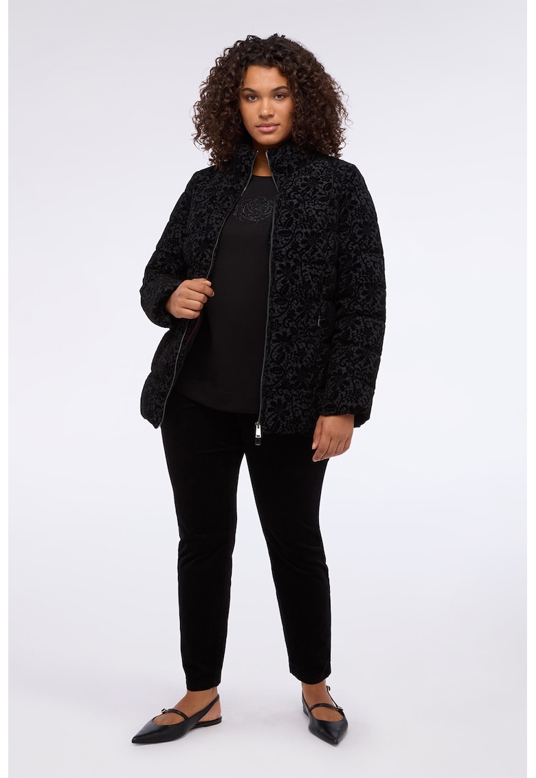 Кадифено зимно яке с вата - Избеляло черно Fiorella Rubino