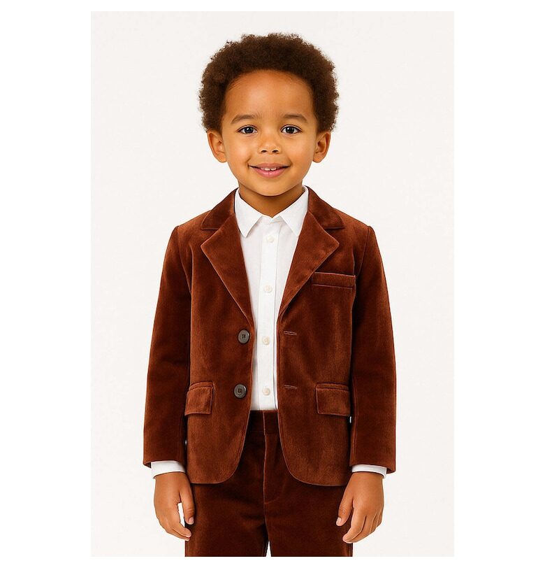 Кадифено сако с копчета - Кафяв BALOU